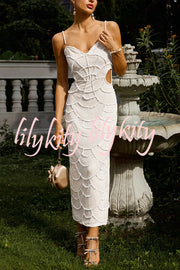 Own It Pearl Sequin Embellished Sexy Backless Cutout Strap Maxi Dress