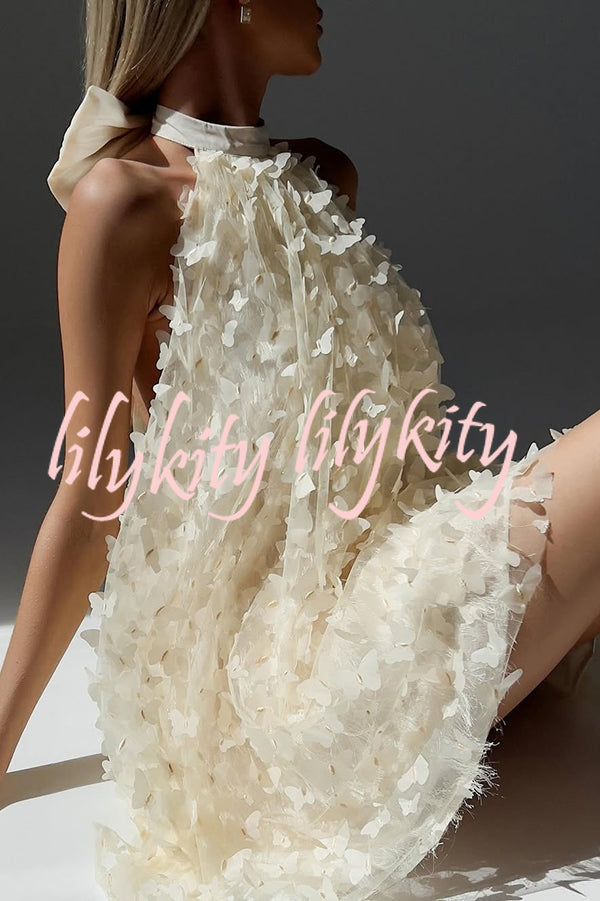 Stylish Backless Bow Elegant Butterfly Loose Mini Dress