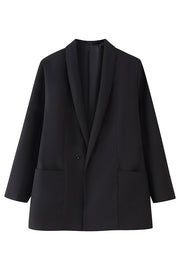 Solid Color Lapel Long Sleeve Casual Pocket Long Blazer