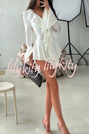 Fashion V-neck Long-sleeved Ruffled Slim-fit Rompers
