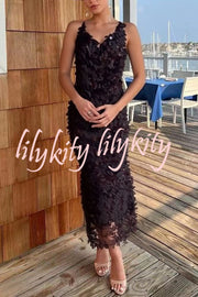 Fashionable Sequined Sexy Open Back Slim Maxi Dress