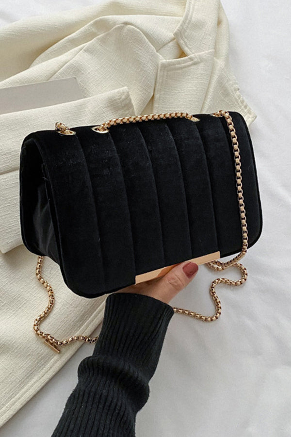 Fashionable Velvet Stylish Chain Simple Crossbody Bag