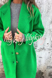 Solid Color Lapel Long Sleeve Loose Casual Jacket