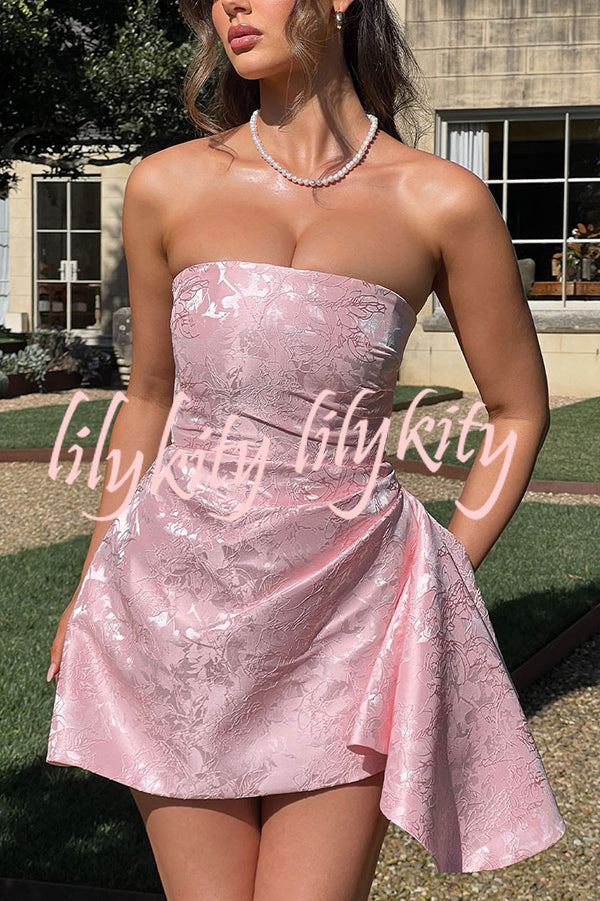 Jacquard Elegant Off-shoulder Backless Fitted Mini Dress
