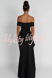 Sexy Lady Off Shoulder High Slit Maxi Dress