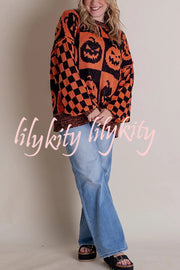 Halloween Casual Loose Crew Neck Sweater