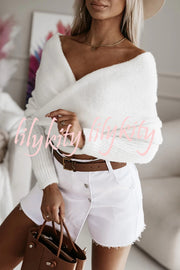 Warm in Two Ways Knit Off Shoulder Relaxed Poncho Sweater