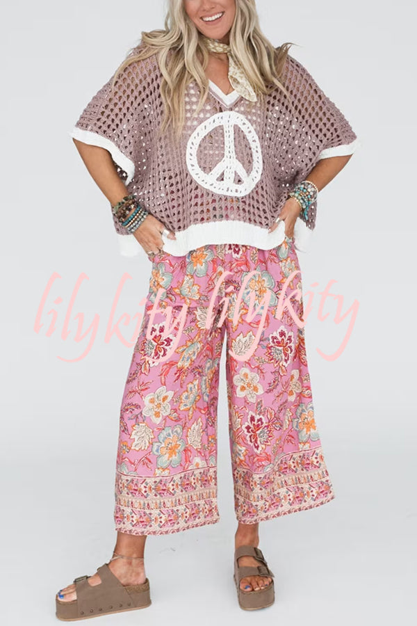 Fashionable V-neck Knitted Hollow Loose Cover-ups