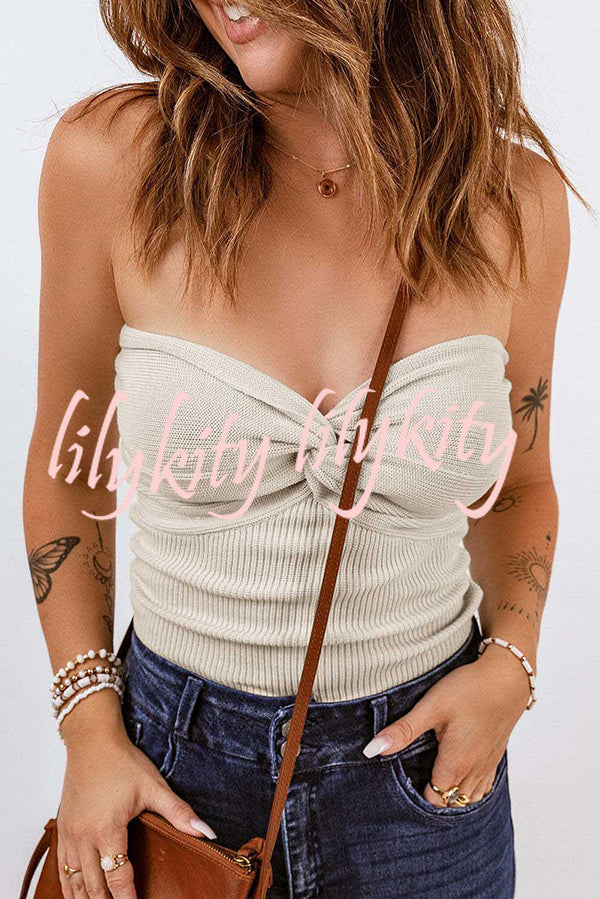 Sexy Tube Knit Ribbed Slim Backless Tank Top