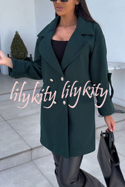 Stylish Lapel Double-breasted Loose Coat