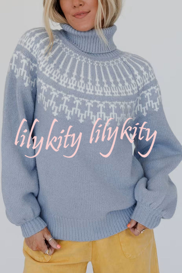 Christmas Thickened Turtleneck Long Sleeve Knitted Sweater