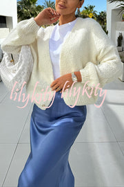 Solid Color Casual Long Sleeve Knitted Cardigan