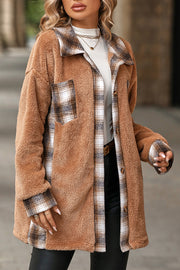 Stylish Single-breasted Lapel Mid-length Plush Coat