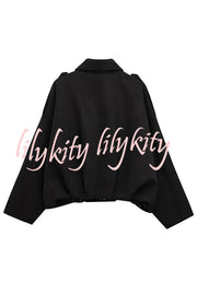 Fashion Lapel Long-sleeved Casual Bomber Jacket