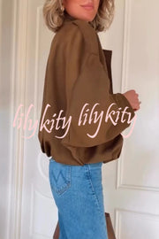 Fashion Lapel Long-sleeved Casual Bomber Jacket