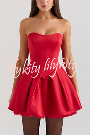 Stylish Sleeveless Off-shoulder Elegant Large Bow Mini Dress