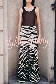 Breath of Freedom Animal Print High Rise Pocketed Wide Leg Pants