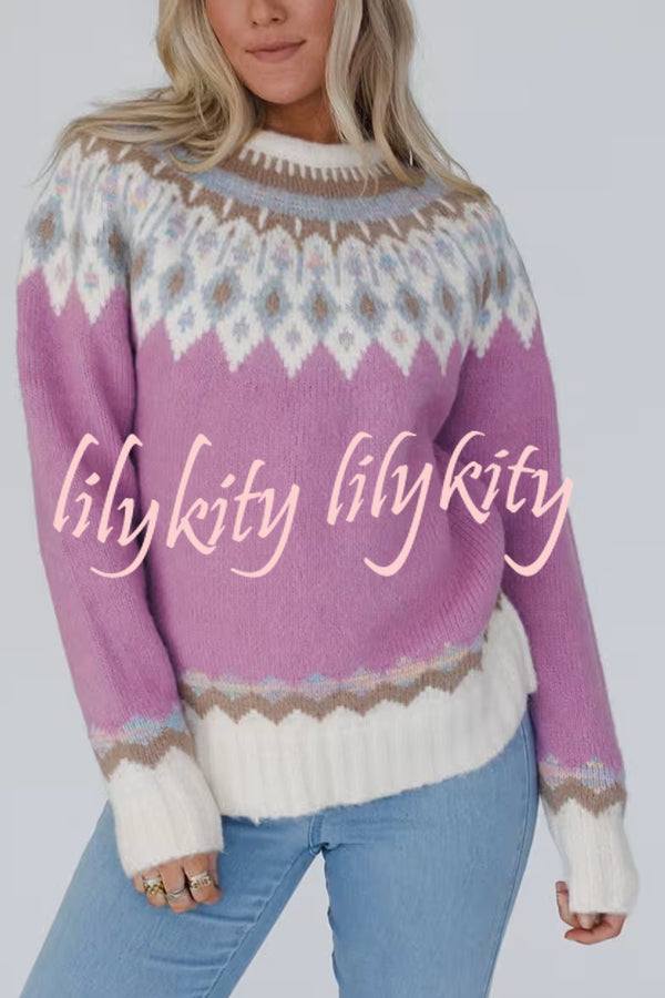 Christmas Thickened Round Neck Long Sleeve Knitted Sweater