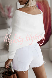 Warm in Two Ways Knit Off Shoulder Relaxed Poncho Sweater