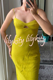 Sexy Hollow Strap Backless Slim Midi Dress