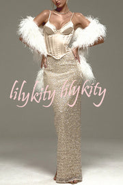 The Great Gatsby Satin Sweetheart Neck Corset Back Lace-up Tank