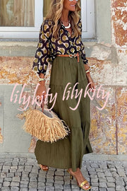 Solid Color Splicing Casual Vacation Maxi Skirt
