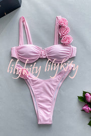 Fantasy Suspender Three Dimensional Flower Bikini