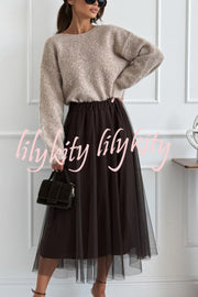 Gisella Knit Back Slit Leopard Print Bow Design Long Sleeve Relaxed Sweater