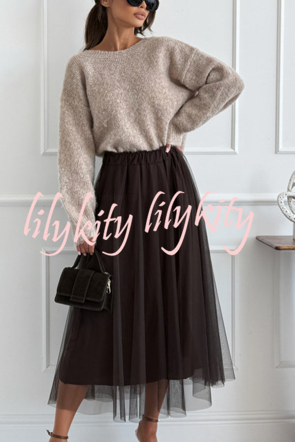 Gisella Knit Back Slit Leopard Print Bow Design Long Sleeve Relaxed Sweater