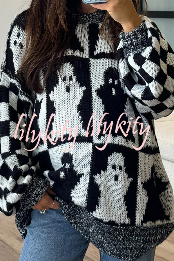 Halloween Casual Loose Crew Neck Sweater