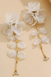 Fashionable Tassel Floral Mermaid Pearlescent Earrings