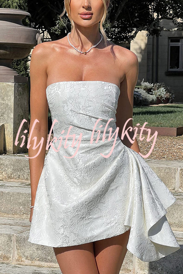 Jacquard Elegant Off-shoulder Backless Fitted Mini Dress