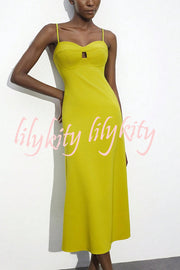Sexy Hollow Strap Backless Slim Midi Dress