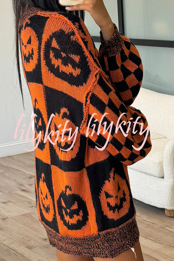 Halloween Casual Loose Crew Neck Sweater