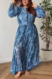 Unique Print One-piece Swimsuit and Cardigan and High Rise Pants Three-piece Set