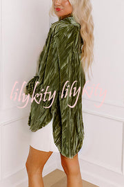 Solid Color Velvet Light-sensitive Drape Loose Shirt