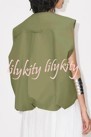 Fashion Zipper Sleeveless Pocket Loose Vest Jacket