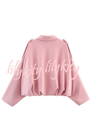 Fashion Lapel Long-sleeved Casual Bomber Jacket