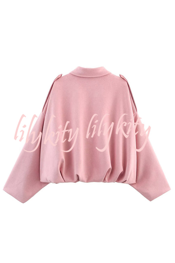Fashion Lapel Long-sleeved Casual Bomber Jacket