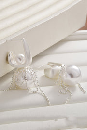 Elegant Pearl Bow Tassel Pearl Earrings