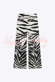 Breath of Freedom Animal Print High Rise Pocketed Wide Leg Pants