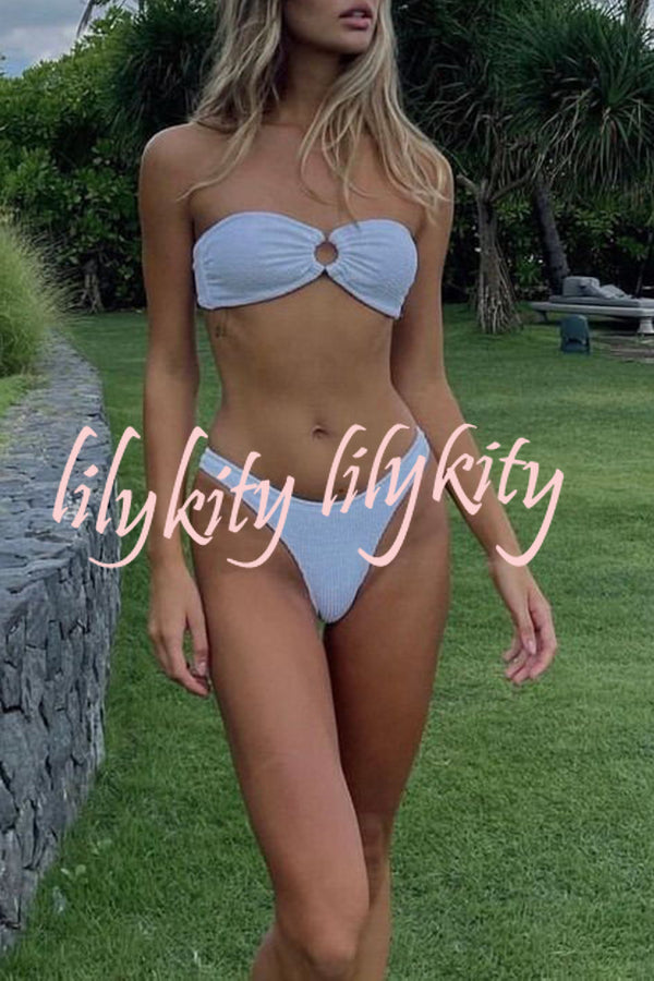 Interesting Ring Cutout Bandeau Bikini