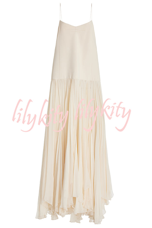 Resort Style Sexy Suspender Backless Large Hem Maxi Dress