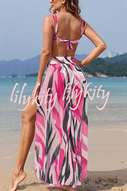 Unique Printed Loose High Waist Split Beach Pants