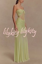Fashion Lace Splicing Sexy Sleeveless Off-shoulder Slim Maxi Dress