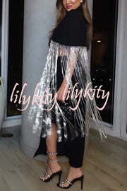 New Level High Waist Side Zipper Slit Midi Skirt
