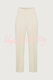 Exquisite and Fashionable High Waist Pocketed Straight Leg Pencil Pants