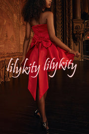 Stylish Sleeveless Off-shoulder Elegant Large Bow Mini Dress