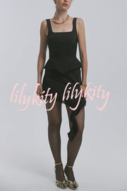 Fashionable Lace Asymmetrical Elegant Mini Skirt