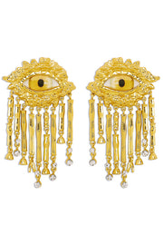 Vintage Evil Eye Tassel Earrings